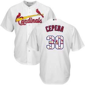 Wholesale Cheap Cardinals #30 Orlando Cepeda White Team Logo Fashion Stitched MLB Jersey