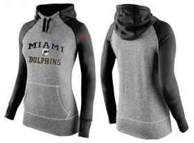 Wholesale Cheap Women\'s Nike Miami Dolphins Performance Hoodie Grey & Black