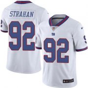 Wholesale Cheap Men's New York Giants #92 Michael Strahan White Color Rush Stitched NFL Nike Limited Jersey