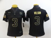 Wholesale Cheap Women's Denver Broncos #3 Russell Wilson Black 2020 Salute To Service Stitched NFL Nike Limited Jerse