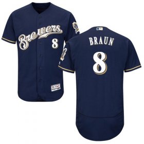 Wholesale Cheap Brewers #8 Ryan Braun Navy Blue Flexbase Authentic Collection Stitched MLB Jersey