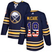 Wholesale Cheap Adidas Sabres #19 Jake McCabe Navy Blue Home Authentic USA Flag Stitched NHL Jersey