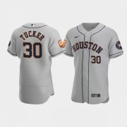 Wholesale Cheap Men's Houston Astros #30 Kyle Tucker Gray 60th Anniversary Flex Base Stitched Baseball Jersey