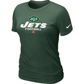 Wholesale Cheap Women\'s Nike New York Jets Critical Victory NFL T-Shirt Dark Green