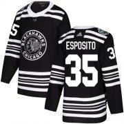 Wholesale Cheap Adidas Blackhawks #35 Tony Esposito Black Authentic 2019 Winter Classic Stitched NHL Jersey