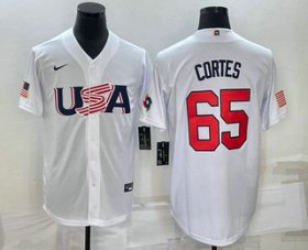 Cheap Men\'s USA Baseball #65 Nestor Cortes 2023 White World Classic Stitched Jersey