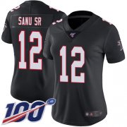 Wholesale Cheap Nike Falcons #12 Mohamed Sanu Sr Black Alternate Women's Stitched NFL 100th Season Vapor Limited Jersey