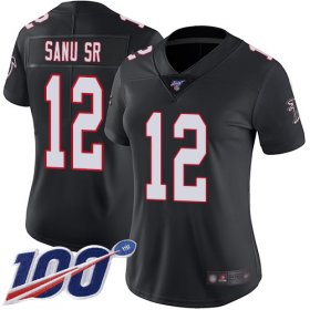 Wholesale Cheap Nike Falcons #12 Mohamed Sanu Sr Black Alternate Women\'s Stitched NFL 100th Season Vapor Limited Jersey