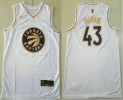 Wholesale Cheap Men's Toronto Raptors #43 Pascal Siakam White Golden Nike Swingman Stitched NBA Jersey