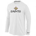 Wholesale Cheap Nike New Orleans Saints Authentic Logo Long Sleeve T-Shirt White