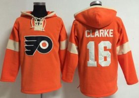 Wholesale Cheap Philadelphia Flyers #16 Bobby Clarke Orange Pullover NHL Hoodie