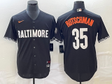 Wholesale Cheap Men's Baltimore Orioles #35 Adley Rutschman Black 2023 City Connect Cool Base Stitched Jersey 1