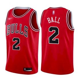 Wholesale Cheap Men\'s Chicago Bulls #2 Lonzo Ball Red 2021 Nike Swingman Stitched Jersey