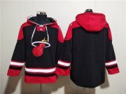 Wholesale Cheap Men's Miami Heat Blank Black Ageless Must-Have Lace-Up Pullover Hoodie