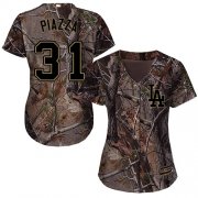 Wholesale Cheap Dodgers #31 Mike Piazza Camo Realtree Collection Cool Base Women's Stitched MLB Jersey