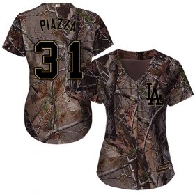 Wholesale Cheap Dodgers #31 Mike Piazza Camo Realtree Collection Cool Base Women\'s Stitched MLB Jersey