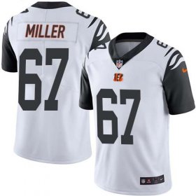 Wholesale Cheap Nike Bengals #67 John Miller White Men\'s Stitched NFL Limited Rush Jersey