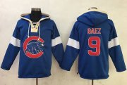 Wholesale Cheap Cubs #9 Javier Baez Blue Pullover MLB Hoodie