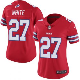 Wholesale Cheap Nike Bills #27 Tre\'Davious White Red Women\'s Stitched NFL Limited Rush Jersey