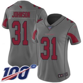 Wholesale Cheap Nike Cardinals #31 David Johnson Silver Women\'s Stitched NFL Limited Inverted Legend 100th Season Jersey