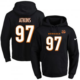 Wholesale Cheap Nike Bengals #97 Geno Atkins Black Name & Number Pullover NFL Hoodie