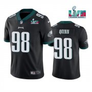 Wholesale Cheap Men's Philadelphia Eagles #98 Robert Quinn Black Super Bowl LVII Vapor Untouchable Limited Stitched Jersey