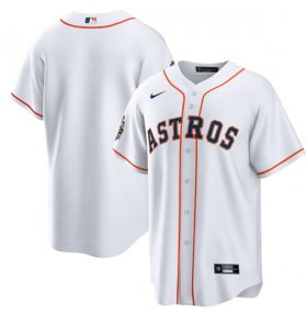 Wholesale Cheap Men\'s Houston Astros Blank White 2022 World Series Home Stitched Baseball Jersey