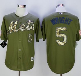 Wholesale Cheap Mets #5 David Wright Green Camo New Cool Base Stitched MLB Jersey