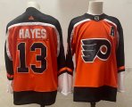 Wholesale Cheap Men's Philadelphia Flyers #13 Kevin Hayes Orange Adidas 2020-21 Stitched NHL Jersey