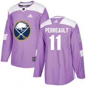 Wholesale Cheap Adidas Sabres #11 Gilbert Perreault Purple Authentic Fights Cancer Stitched NHL Jersey