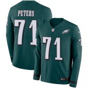 Wholesale Cheap Nike Eagles #71 Jason Peters Midnight Green Team Color Men's Stitched NFL Limited Therma Long Sleeve Jersey
