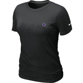 Wholesale Cheap Women\'s Nike Dallas Cowboys Chest Embroidered Logo T-Shirt Black