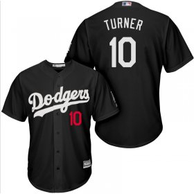 Wholesale Cheap Dodgers #10 Justin Turner Black Turn Back The Clock Stitched MLB Jersey