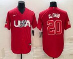 Cheap Men's USA Baseball #20 Pete Alonso 2023 Red World Classic Stitched Jersey