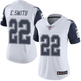Wholesale Cheap Nike Cowboys #22 Emmitt Smith White Women\'s Stitched NFL Limited Rush Jersey