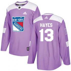Wholesale Cheap Adidas Rangers #13 Kevin Hayes Purple Authentic Fights Cancer Stitched Youth NHL Jersey