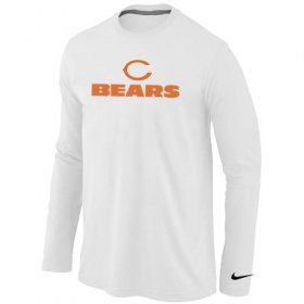 Wholesale Cheap Nike Chicago Bears Authentic Logo Long Sleeve T-Shirt White