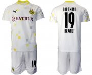 Wholesale Cheap Men 2020-2021 club Dortmund Second away 19 white Soccer Jerseys