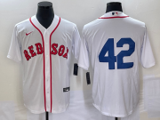 Cheap Men's Boston Red Sox #42 Jackie Robinson White Cool Base Stitched Baseball Jersey
