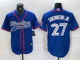Cheap Men's Toronto Blue Jays #27 Vladimir Guerrero Jr Blue Cool Base Stitched Baseball Jersey