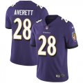 Wholesale Cheap Nike Ravens #28 Anthony Averett Purple Team Color Men's Stitched NFL Vapor Untouchable Limited Jersey