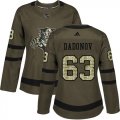 Wholesale Cheap Adidas Panthers #63 Evgenii Dadonov Green Salute to Service Women's Stitched NHL Jersey