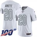Wholesale Cheap Nike Raiders #20 Damon Arnette White Men's Stitched NFL Limited Rush 100th Season Jersey