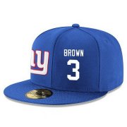 Wholesale Cheap New York Giants #3 Josh Brown Snapback Cap NFL Player Royal Blue with White Number Stitched Hat