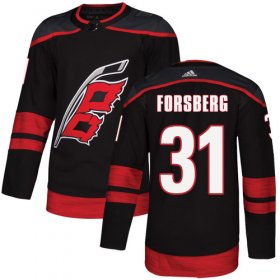 Wholesale Cheap Adidas Hurricanes #31 Anton Forsberg Black Alternate Authentic Stitched NHL Jersey