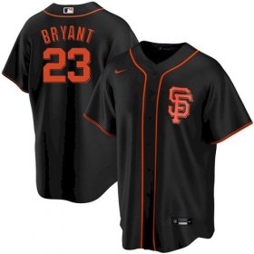 Wholesale Cheap Men\'s San Francisco Giants #23 Kris Bryant Black Cool Base Nike Jersey