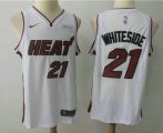 Wholesale Cheap Men's Miami Heat #21 Hassan Whiteside White 2017-2018 Nike Swingman Ultimate Software Stitched NBA Jersey