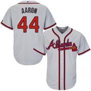 Wholesale Cheap Braves #44 Hank Aaron Grey Cool Base Stitched Youth MLB Jersey