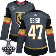 Wholesale Cheap Adidas Golden Knights #47 Luca Sbisa Grey Home Authentic 2018 Stanley Cup Final Women's Stitched NHL Jersey