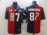 Wholesale Cheap Men's Tampa Bay Buccaneers #87 Rob Gronkowski Red Navy Blue Super Bowl Patch Two Tone Vapor Untouchable Stitched NFL Nike Limited Jersey